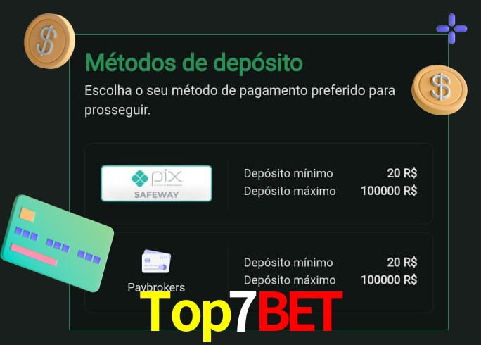 O cassino Top7Bet oferece uma grande variedade de métodos de pagamento